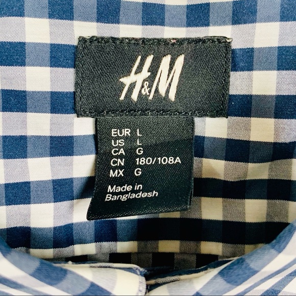 H&M | Men’s Blue Plaid Button-Down - Picture 4 of 4